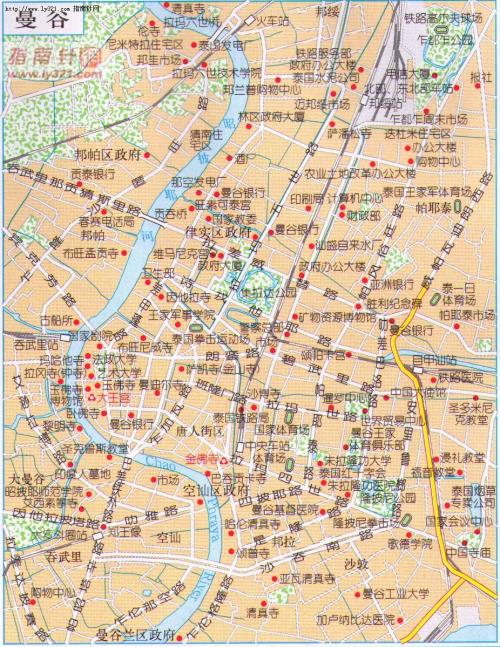 泰国曼谷地图中文高清版 曼谷行政地图