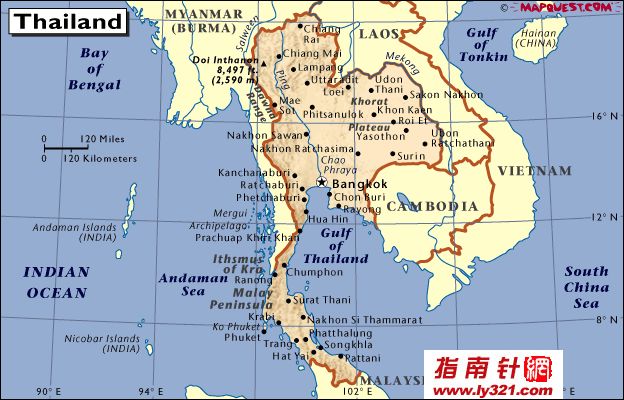 泰国英文地图