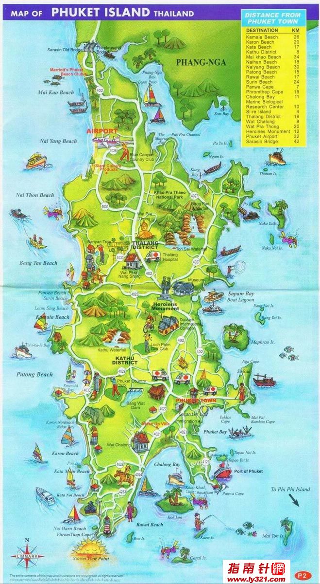 泰国普吉岛地图（英文）