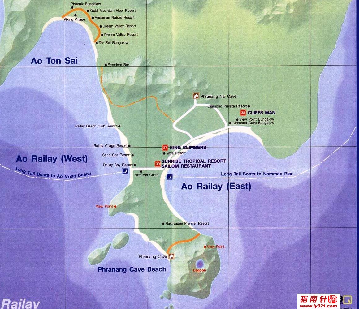 泰国RAILAY地图