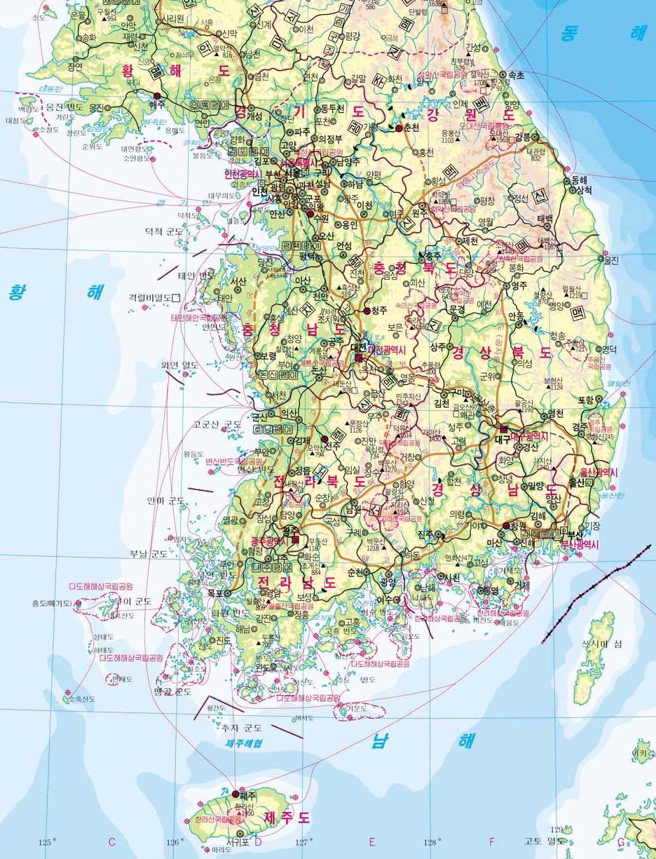 朝鲜地图韩语版