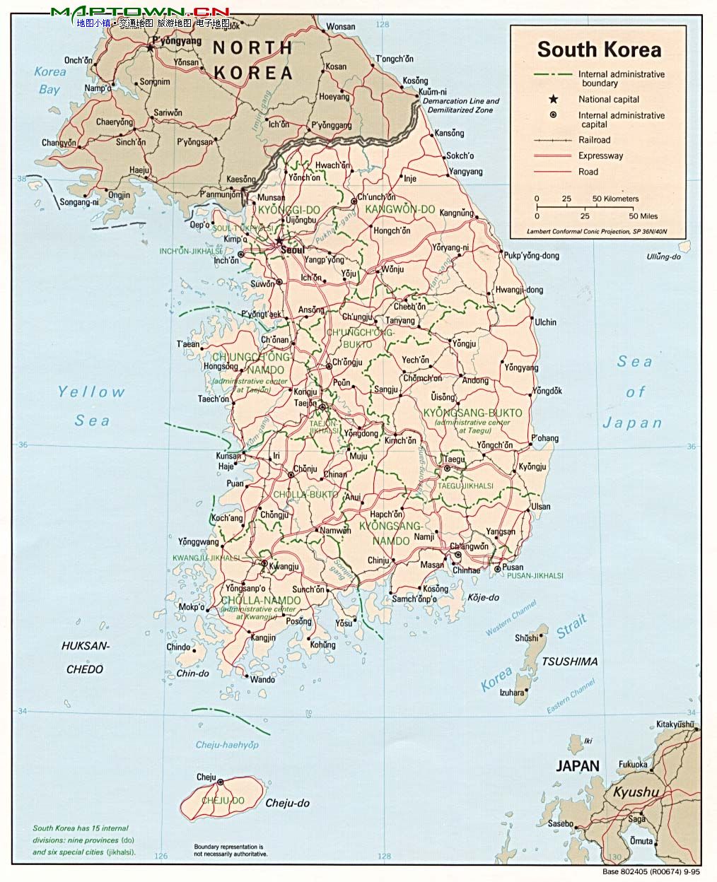 朝鲜地图英文版