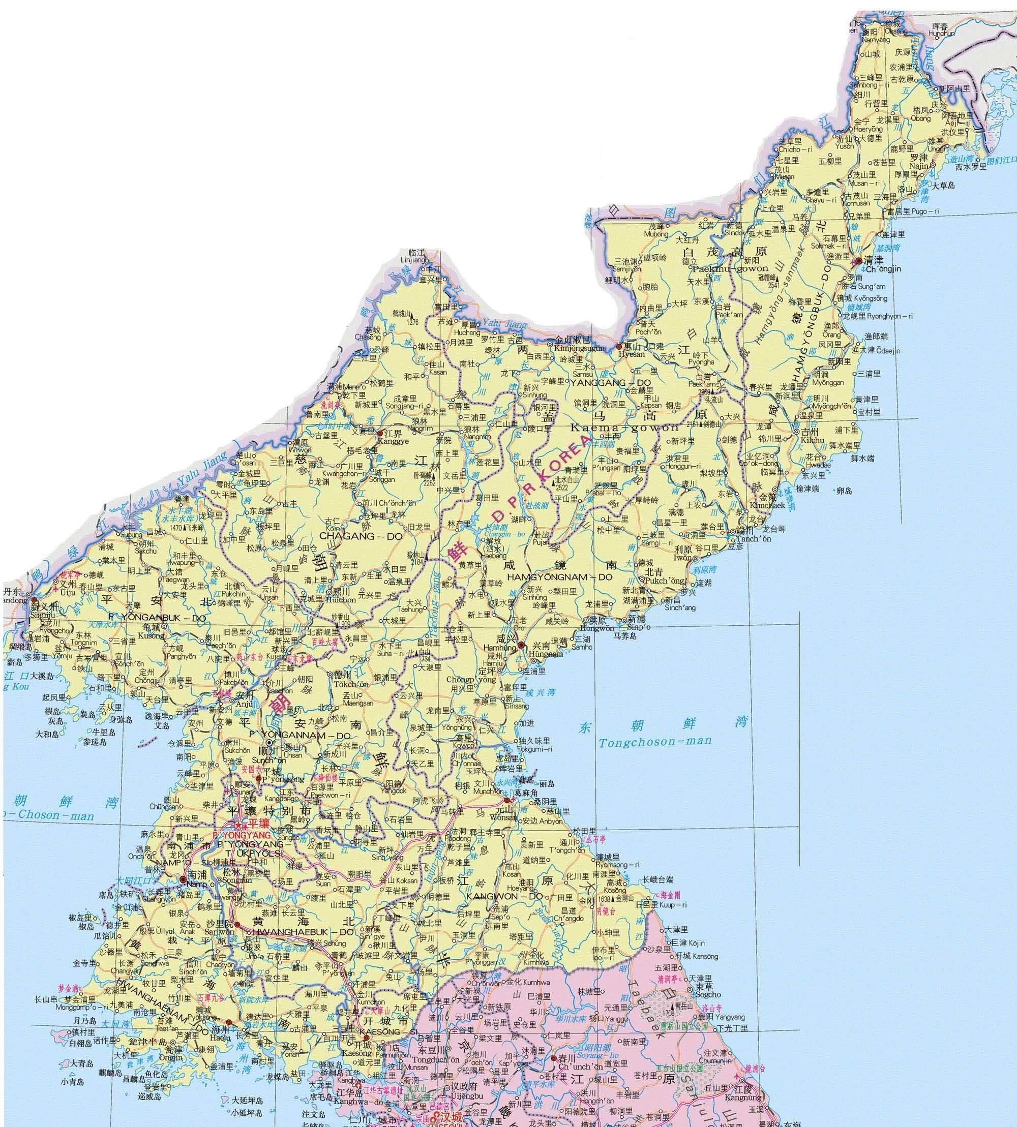 朝鲜地图中文版