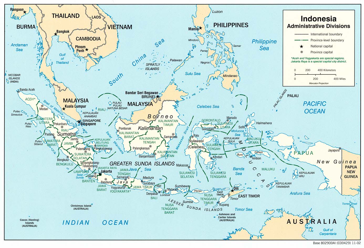 印度尼西亚地图英文版