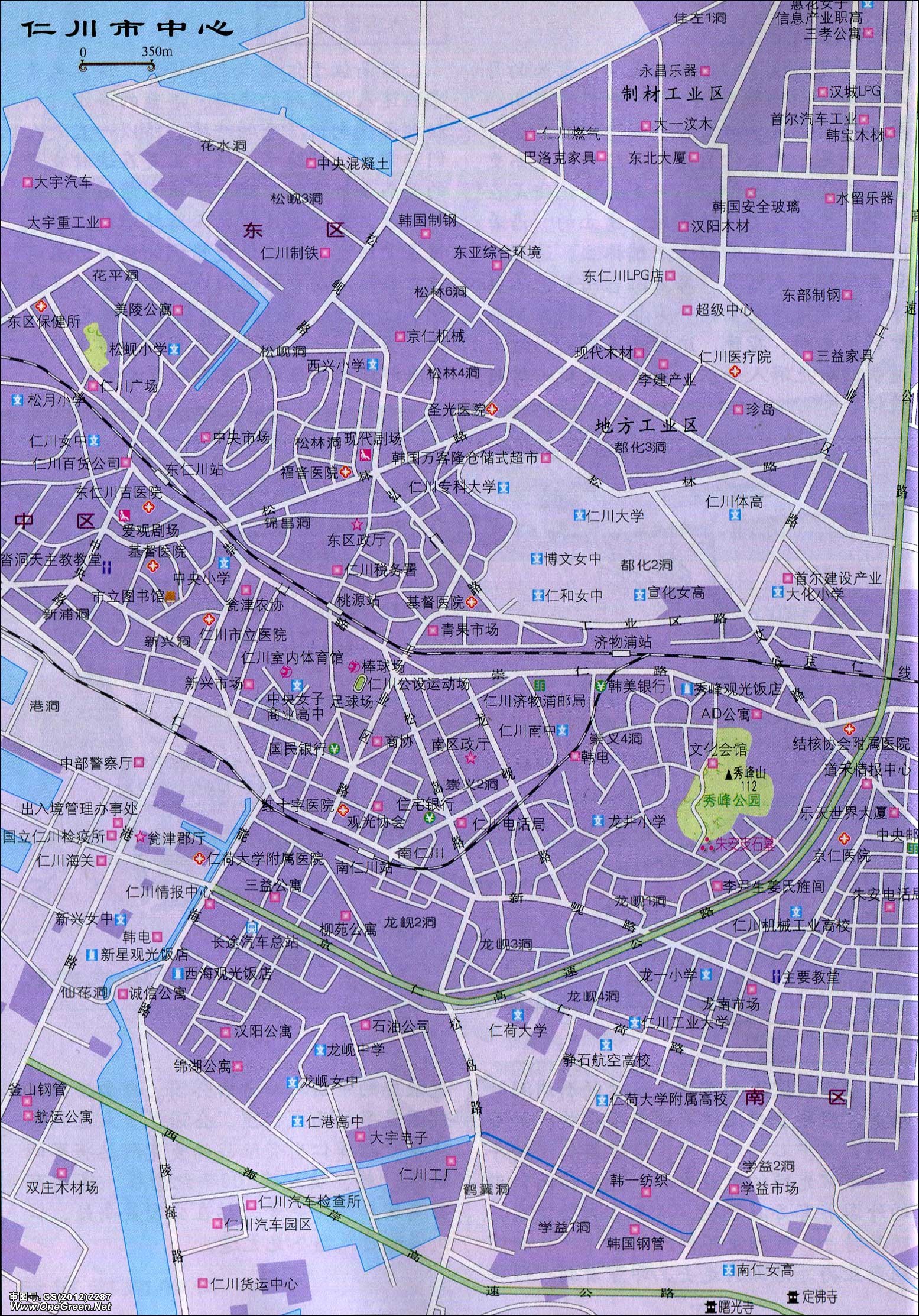 仁川市中心地图