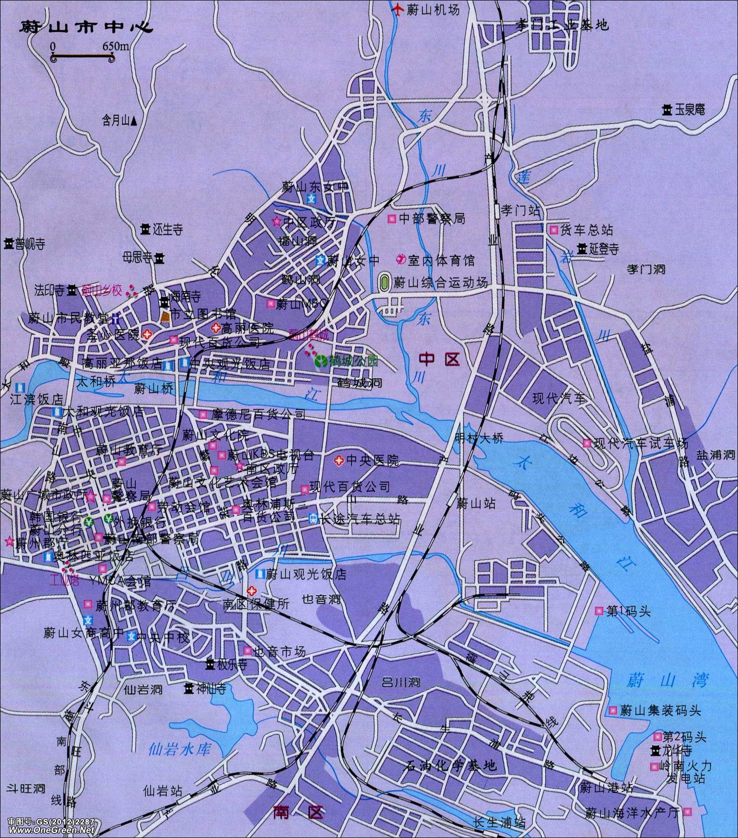 蔚山市中心地图