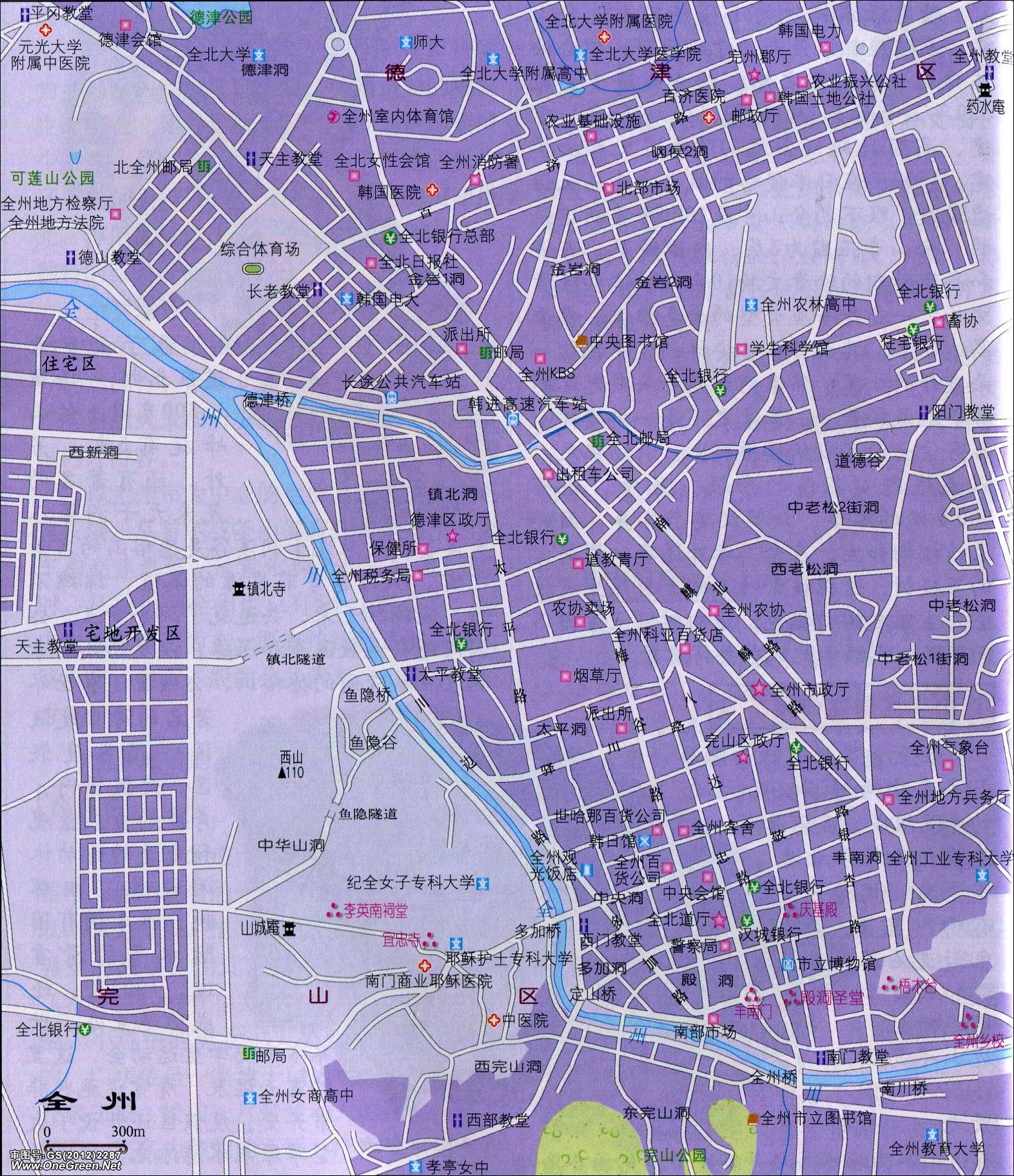 韩国全州市地图