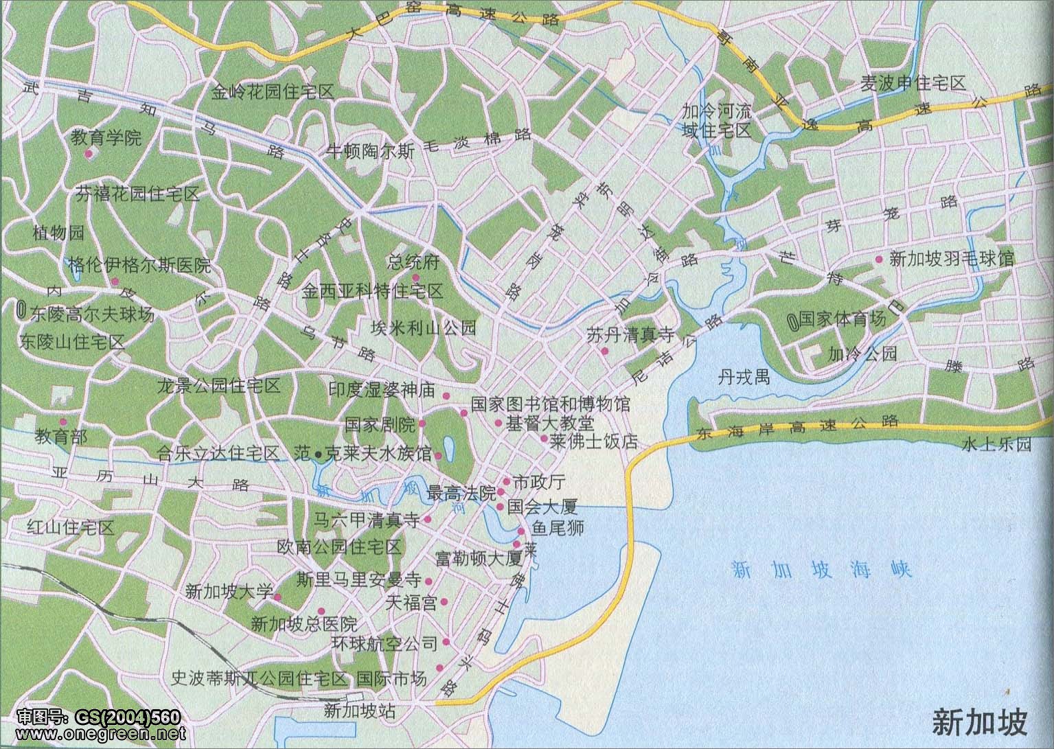 新加坡城区旅游地图
