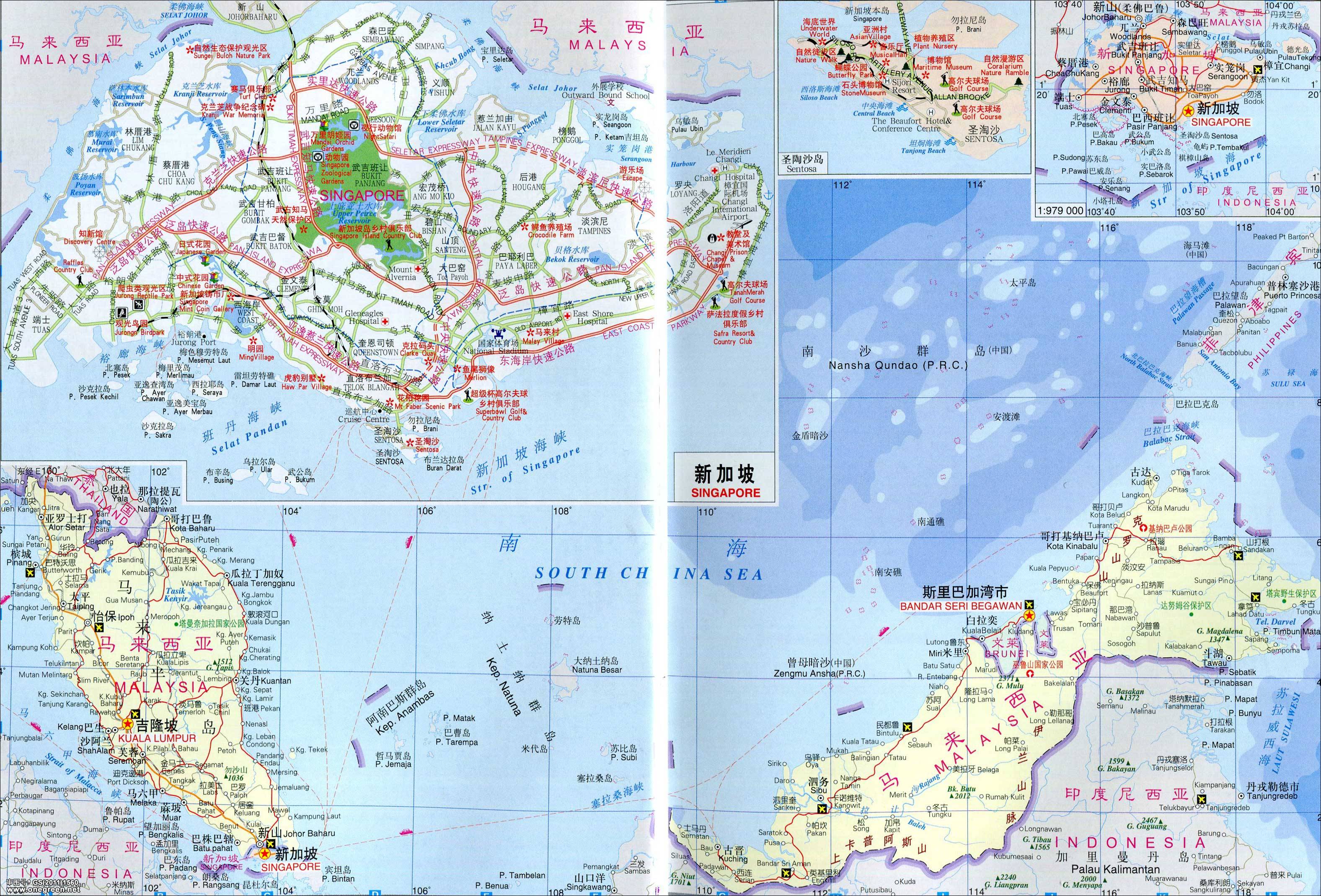 马来西亚地图中文版全图