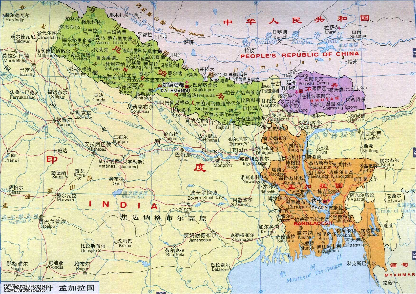尼泊尔地图中文版