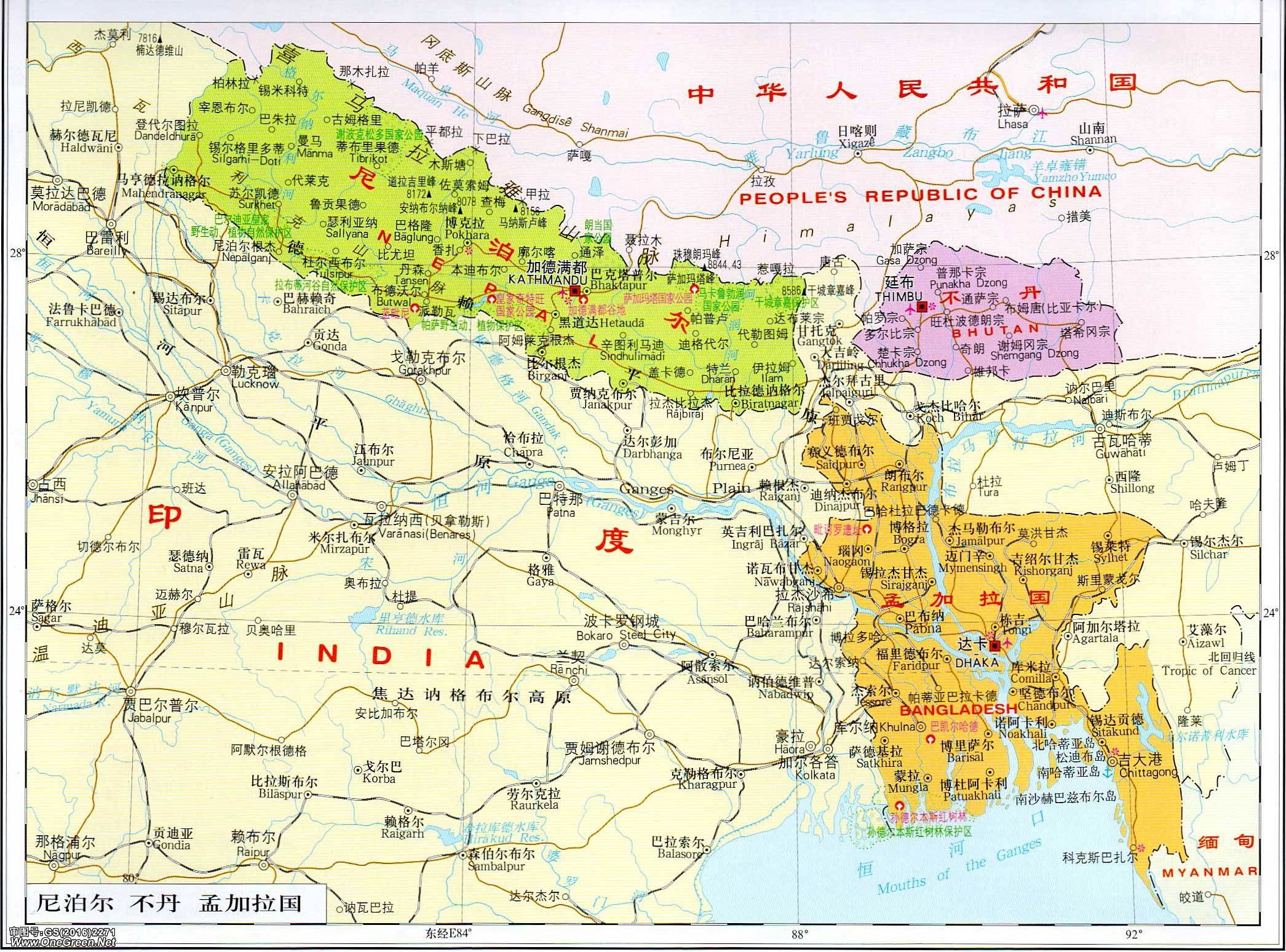 孟加拉国地图中文版
