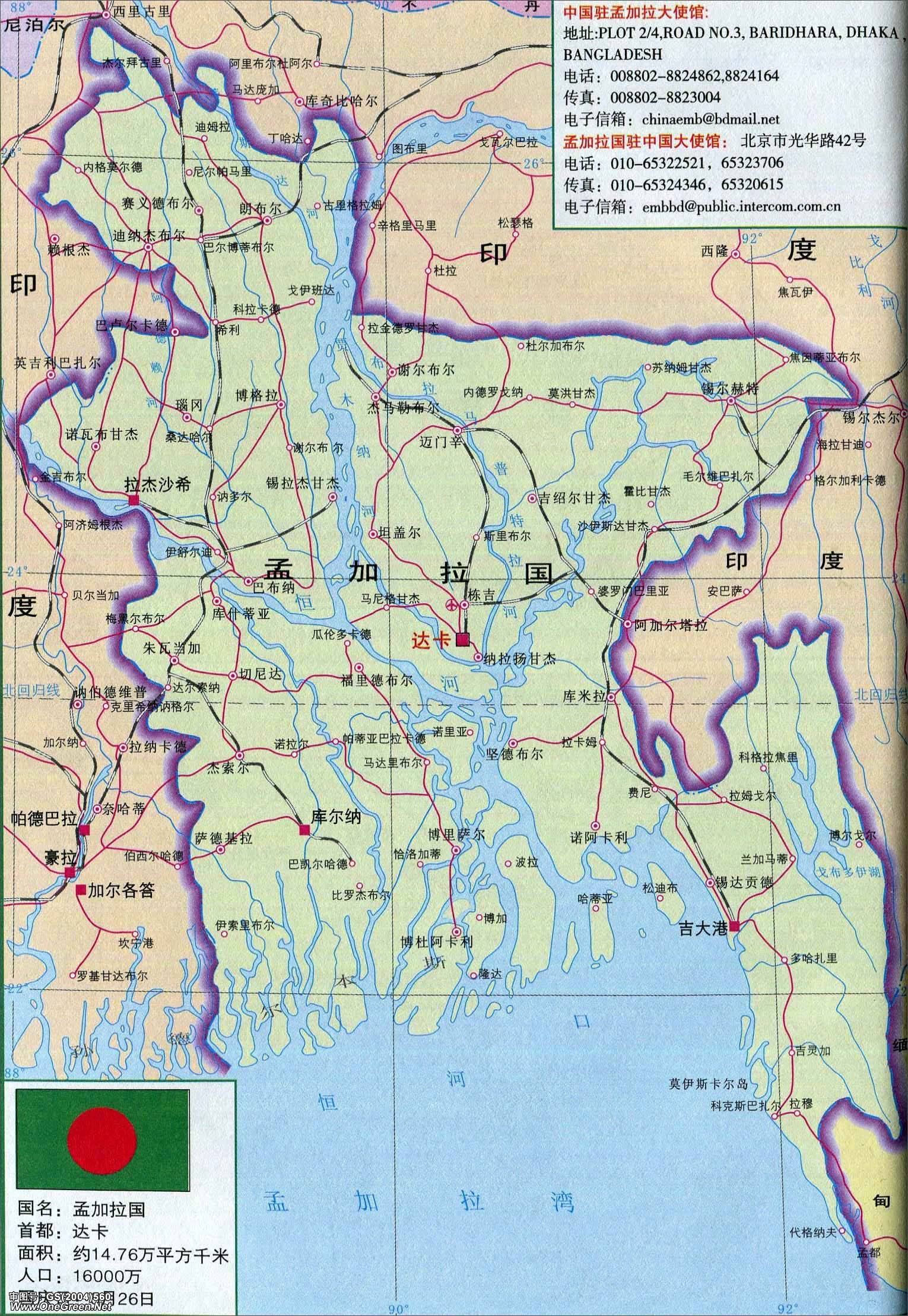 孟加拉国旅游地图